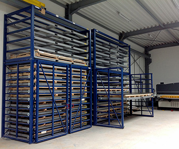 Warehouse sheet metal rack