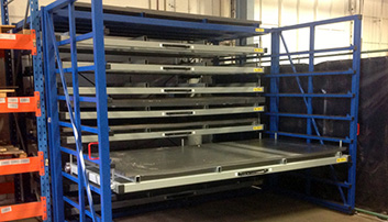 Metal sheet rack horizontal for storing sheet metal