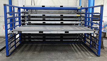 Stockage horizontal rack tôles efficace