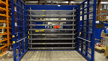 Electrical storage rack with automated drawers