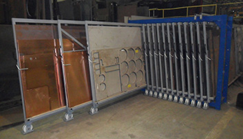 left side storage metal sheets rack vertical