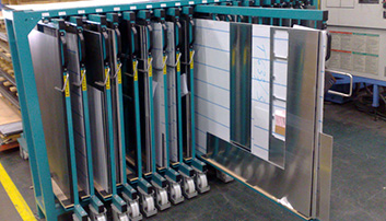 two vertical sheet racks