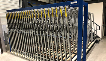 two storage metal sheets racks vertical